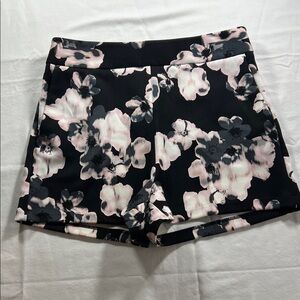 Express Women’s Black/Pink Floral High Waist Shorts